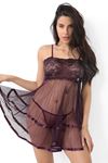 Purple Chiffon Pleated Nightgown-835